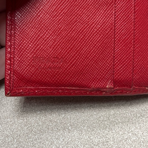 Prada Saffino red trifold Wallet with box - Picture 11 of 15